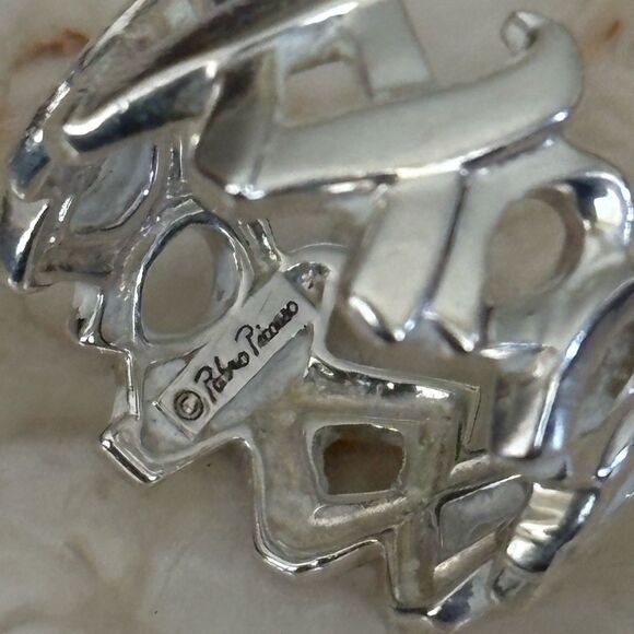 Tiffany & Co. Paloma Picasso Graffiti Love And Kisses Ring Sterling Silver - Picture 8 of 9